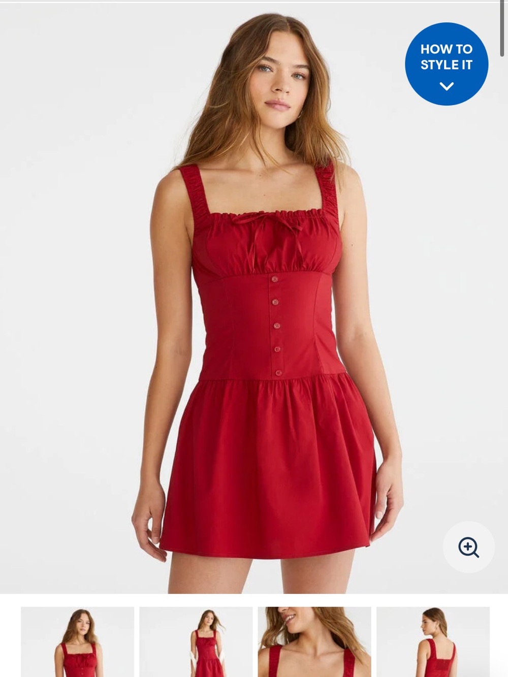 Aeropostale Red Sleeveless Button-Front Mini Dress